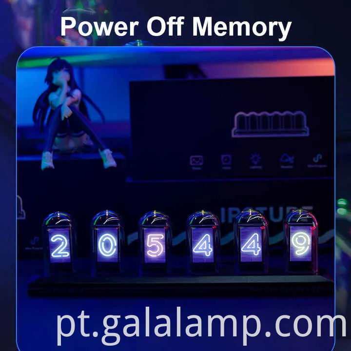 Relógio de tubo brilhante elegante para decoração de casa e escritório